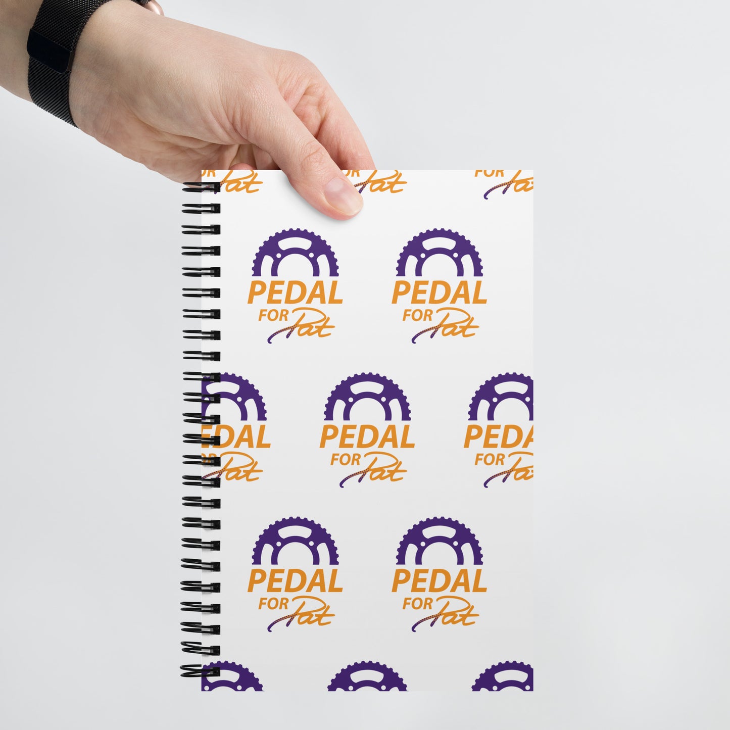 Pedal for Pat Patterned Spiral notebook