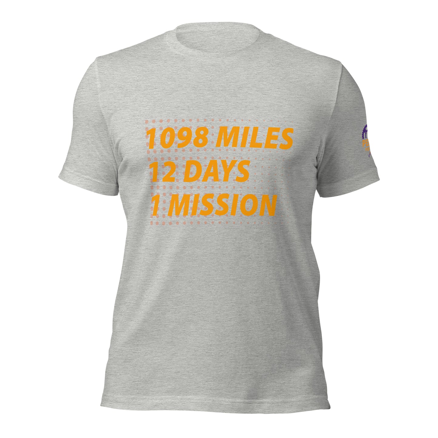 Unisex Pedal for Pat 1098 Mile, 12 Days, 1 Mission t-shirt