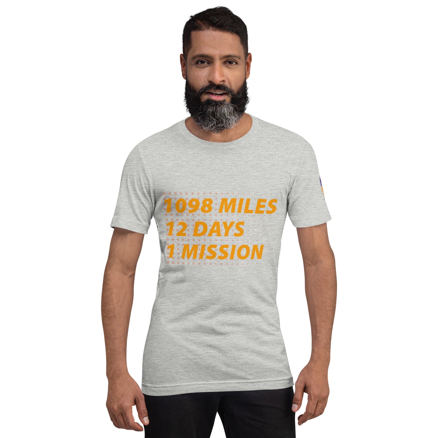 Unisex Pedal for Pat 1098 Mile, 12 Days, 1 Mission t-shirt