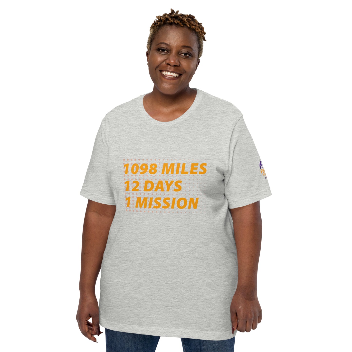 Unisex Pedal for Pat 1098 Mile, 12 Days, 1 Mission t-shirt