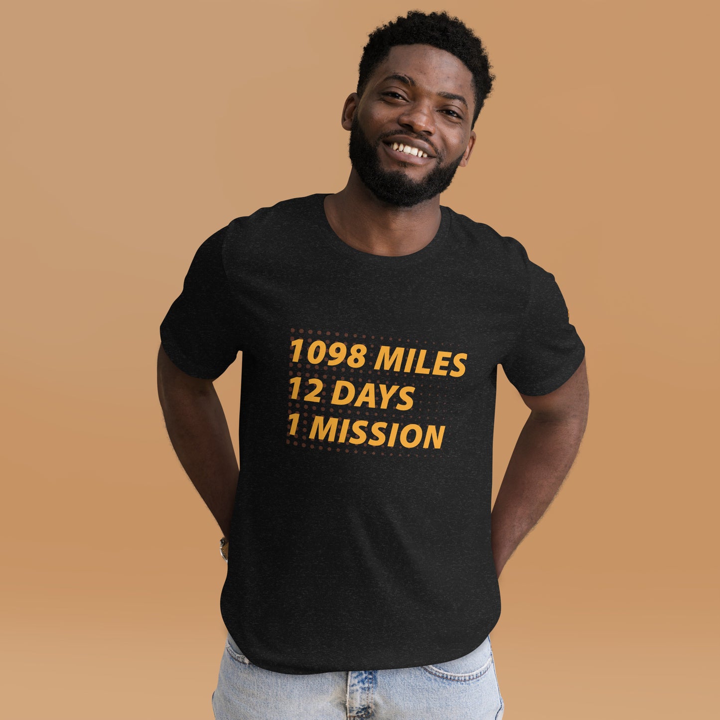 Unisex Pedal for Pat 1098 Mile, 12 Days, 1 Mission t-shirt