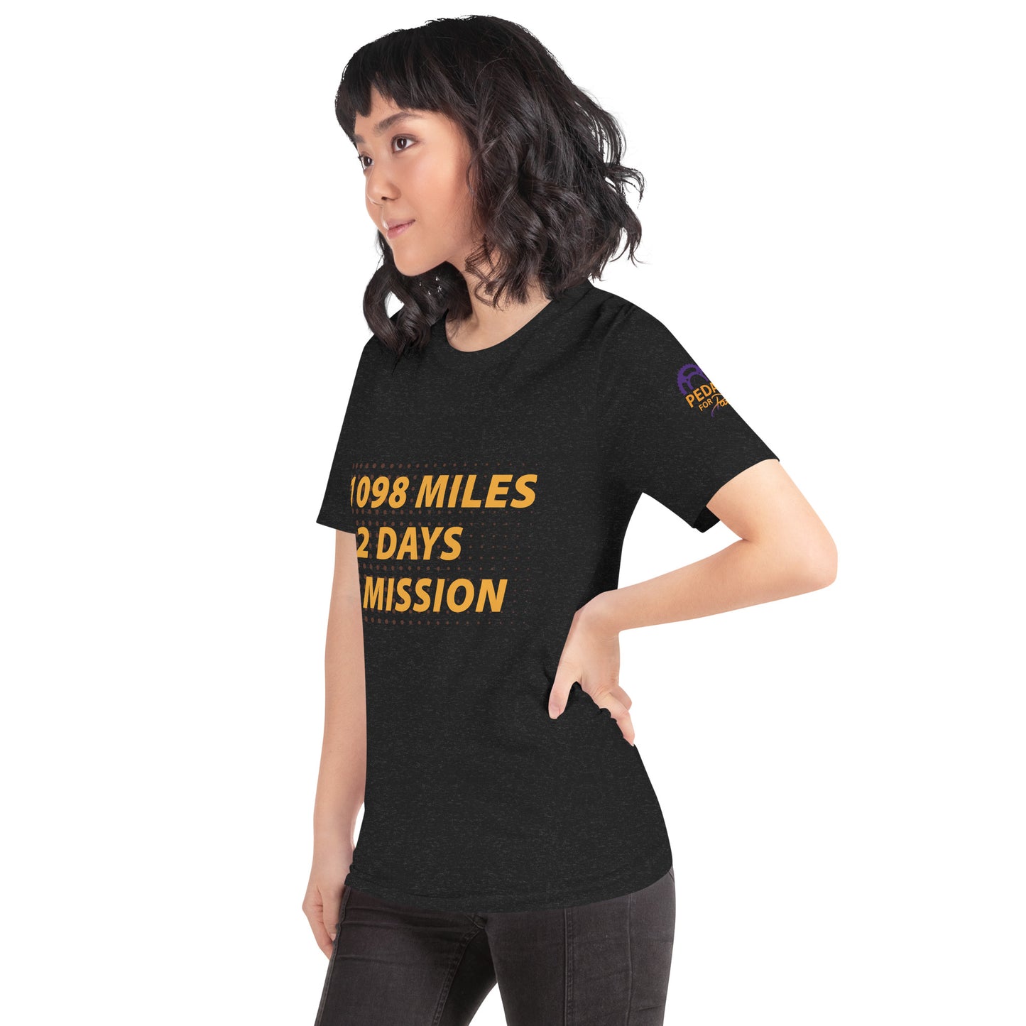 Unisex Pedal for Pat 1098 Mile, 12 Days, 1 Mission t-shirt