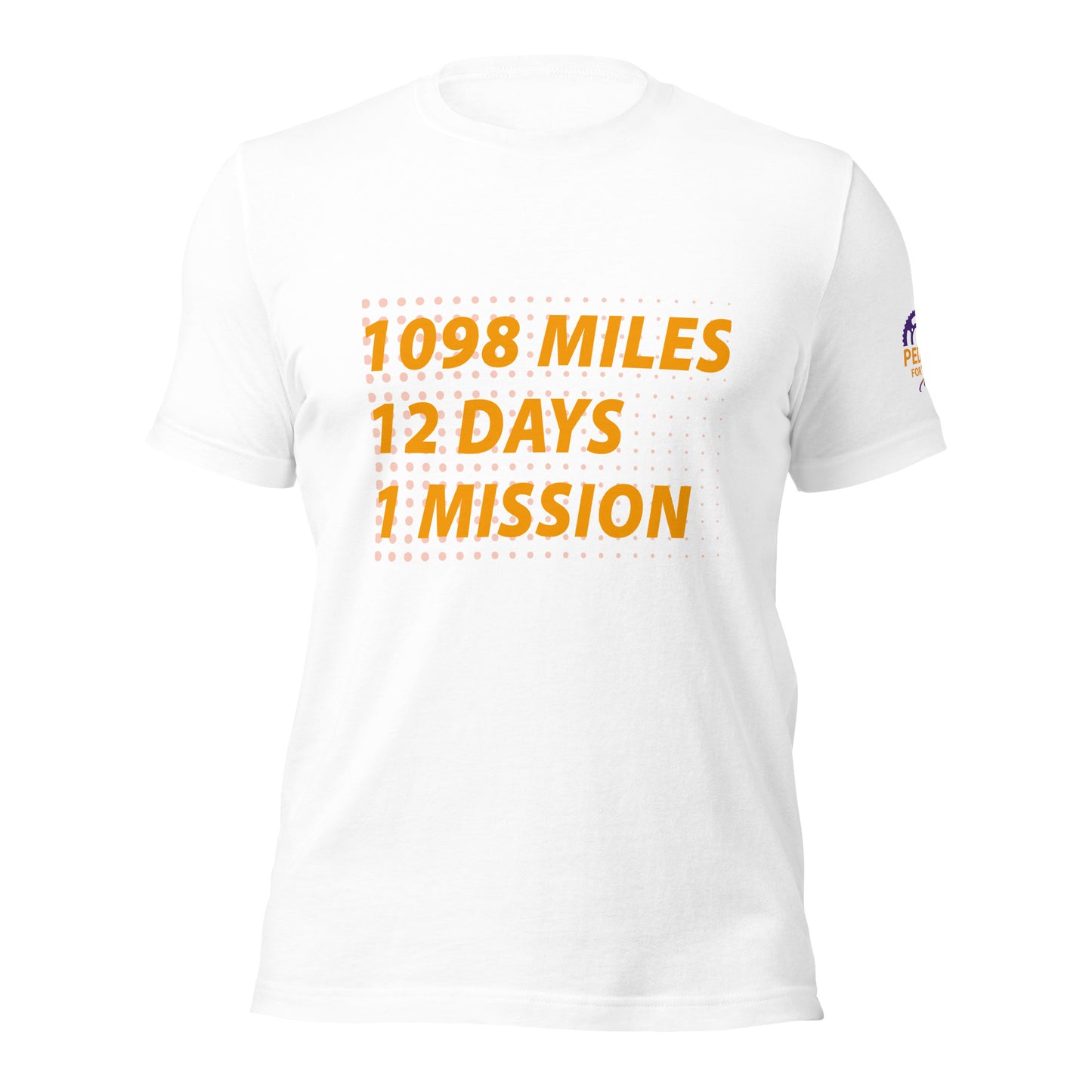 Unisex Pedal for Pat 1098 Mile, 12 Days, 1 Mission t-shirt